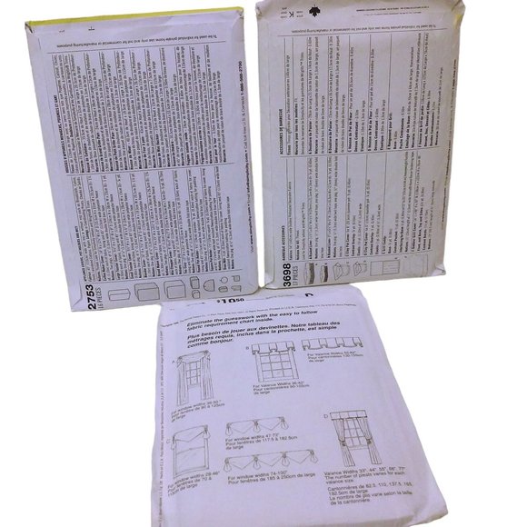 Lot of 3 Sewing Patterns Home Decor Patio Appliance Covers Valance New Folded - Picture 8 of 8